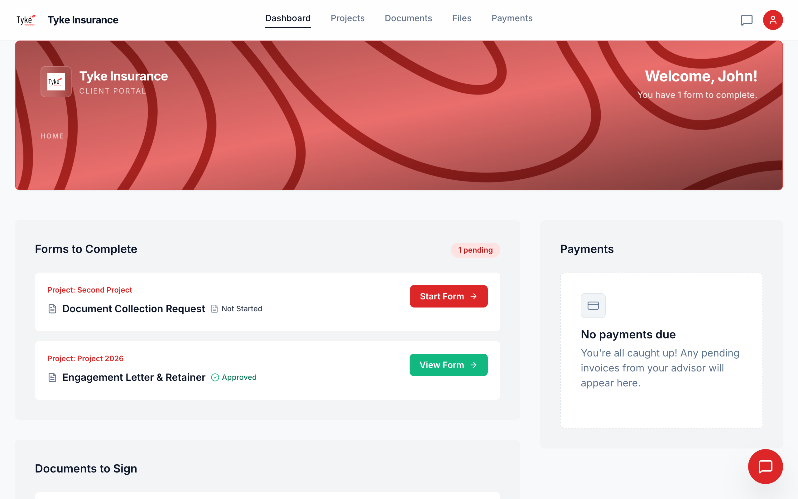 Tyke Insurance client portal
