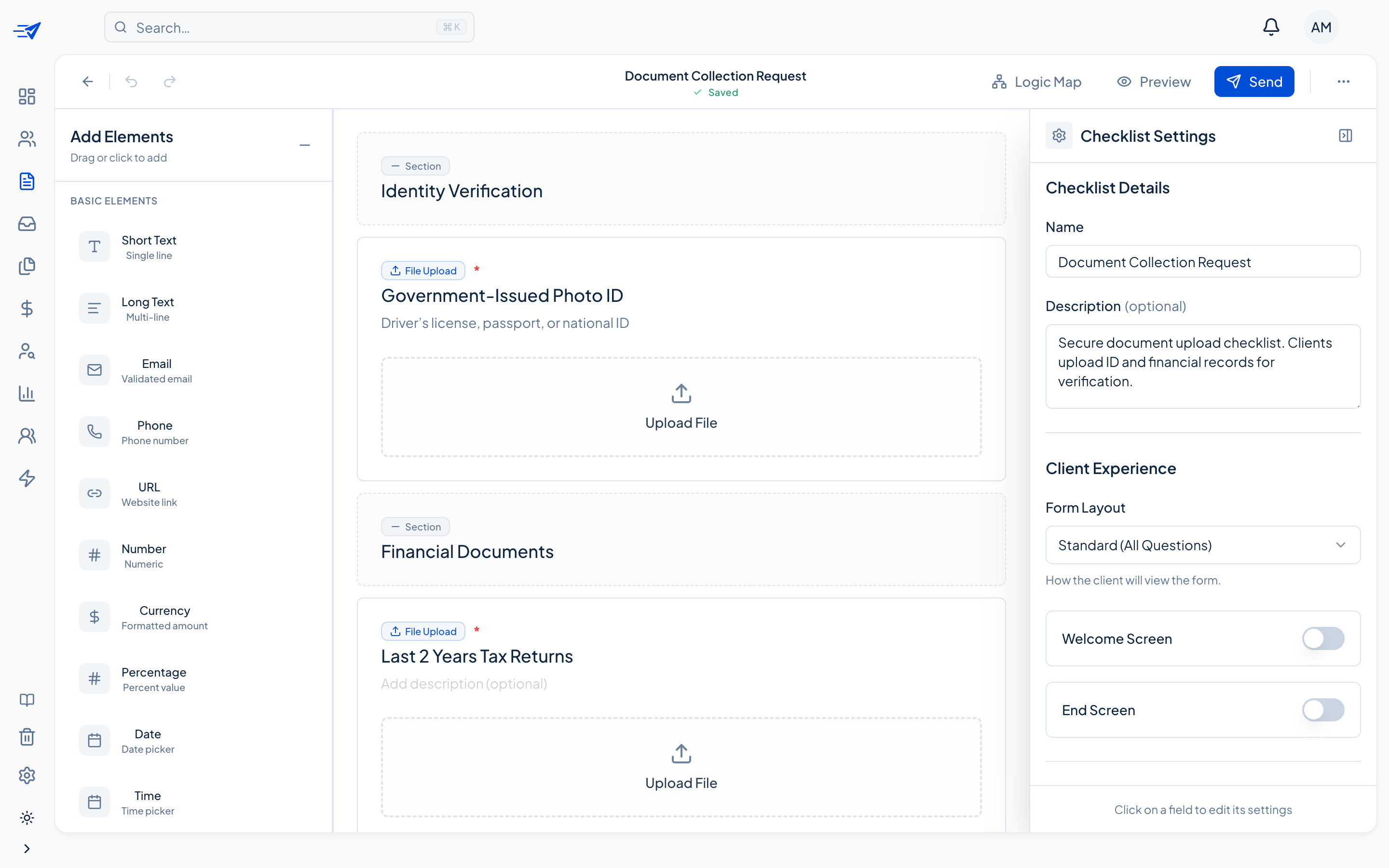 Checklist builder