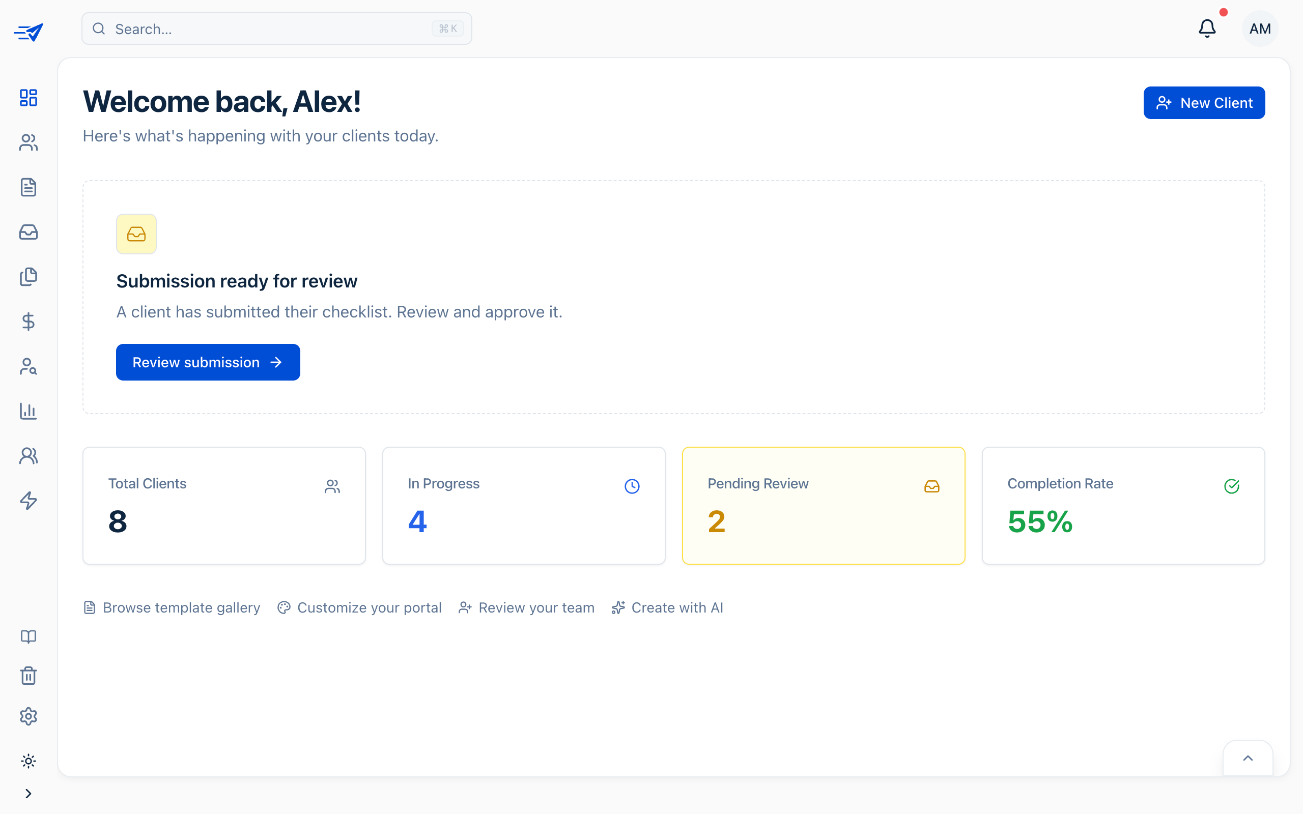 SwiftChecklist dashboard
